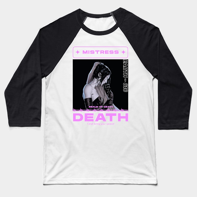 MISTRESS DEATH - MARVEL Baseball T-Shirt by Skywiz